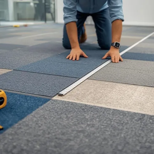 Commercial carpet tile installation